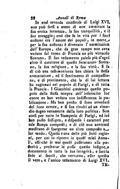 Annali di Roma opera periodica del sig. ab. Michele Mallio