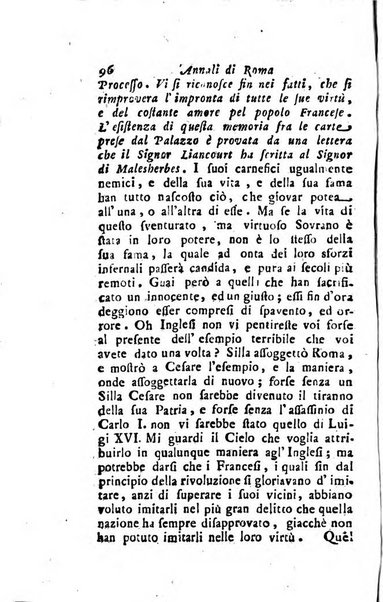 Annali di Roma opera periodica del sig. ab. Michele Mallio