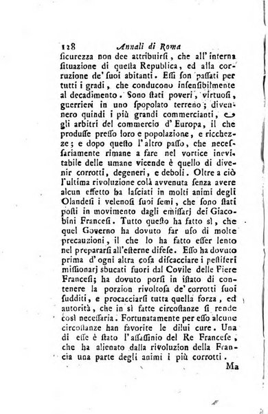 Annali di Roma opera periodica del sig. ab. Michele Mallio