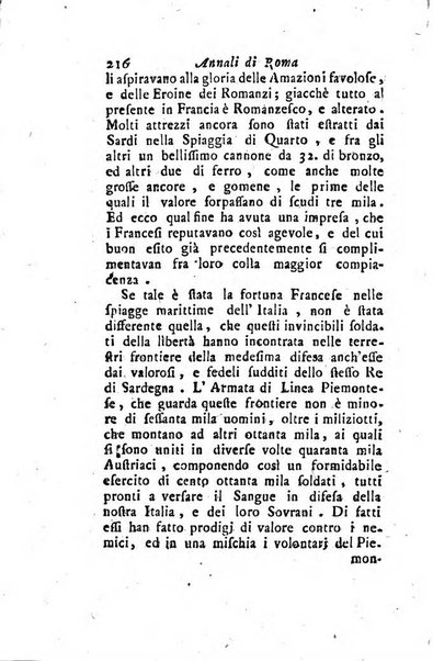 Annali di Roma opera periodica del sig. ab. Michele Mallio