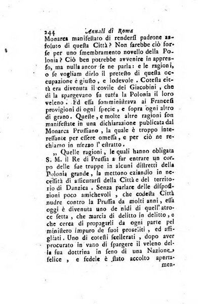 Annali di Roma opera periodica del sig. ab. Michele Mallio