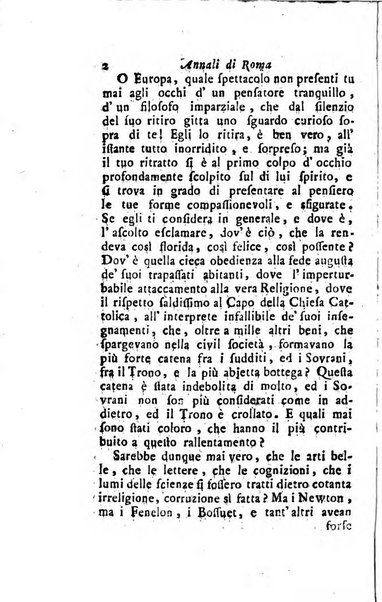 Annali di Roma opera periodica del sig. ab. Michele Mallio