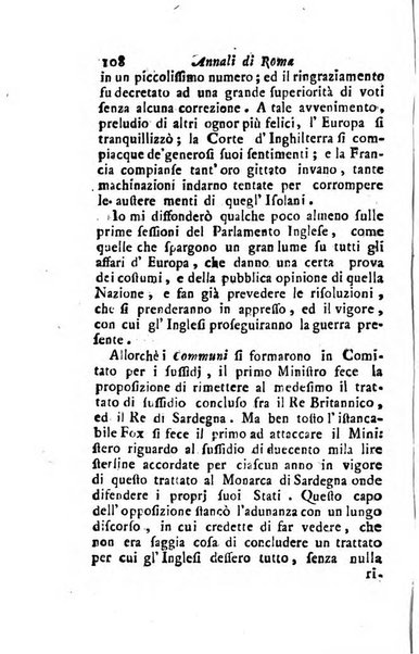 Annali di Roma opera periodica del sig. ab. Michele Mallio