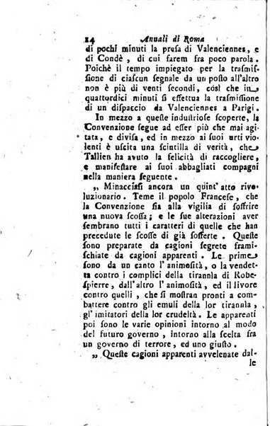 Annali di Roma opera periodica del sig. ab. Michele Mallio