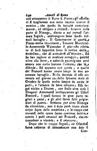 Annali di Roma opera periodica del sig. ab. Michele Mallio