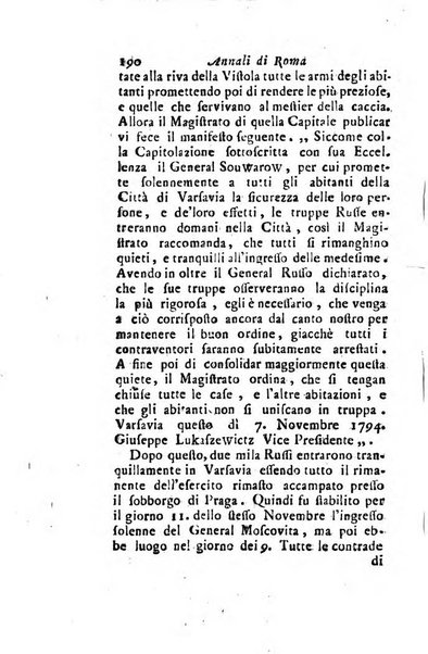 Annali di Roma opera periodica del sig. ab. Michele Mallio