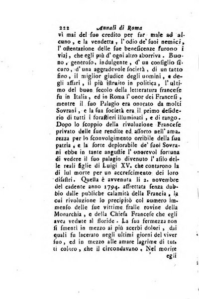 Annali di Roma opera periodica del sig. ab. Michele Mallio