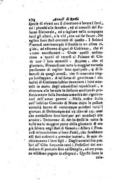 Annali di Roma opera periodica del sig. ab. Michele Mallio