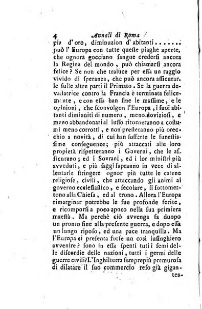 Annali di Roma opera periodica del sig. ab. Michele Mallio