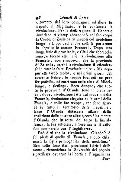 Annali di Roma opera periodica del sig. ab. Michele Mallio