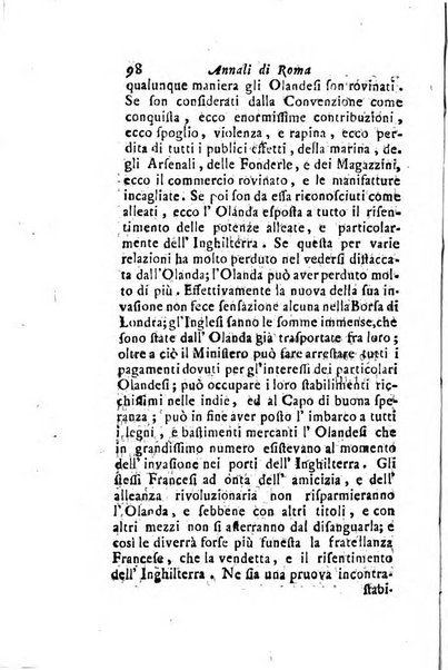 Annali di Roma opera periodica del sig. ab. Michele Mallio