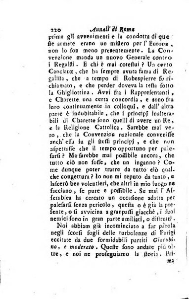 Annali di Roma opera periodica del sig. ab. Michele Mallio