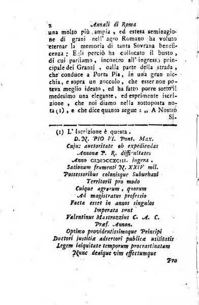 Annali di Roma opera periodica del sig. ab. Michele Mallio