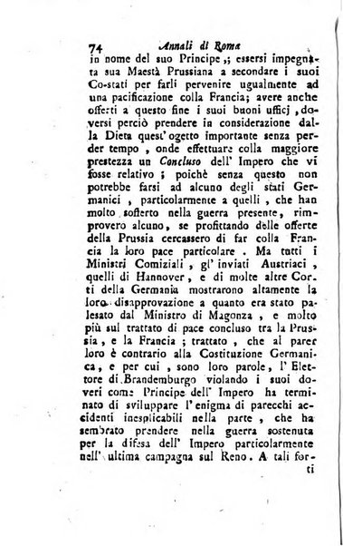 Annali di Roma opera periodica del sig. ab. Michele Mallio