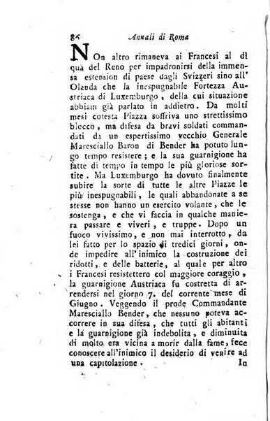 Annali di Roma opera periodica del sig. ab. Michele Mallio