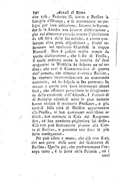 Annali di Roma opera periodica del sig. ab. Michele Mallio