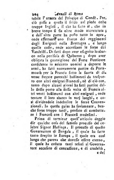 Annali di Roma opera periodica del sig. ab. Michele Mallio