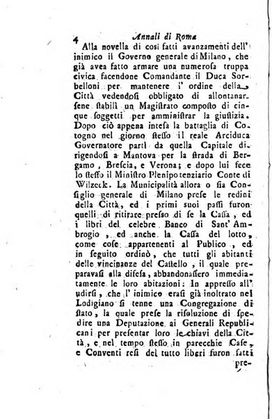 Annali di Roma opera periodica del sig. ab. Michele Mallio