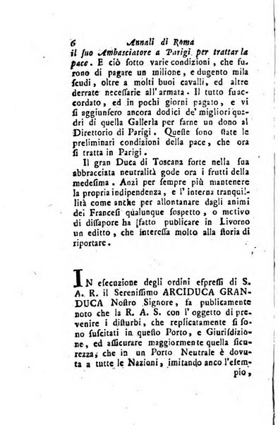 Annali di Roma opera periodica del sig. ab. Michele Mallio