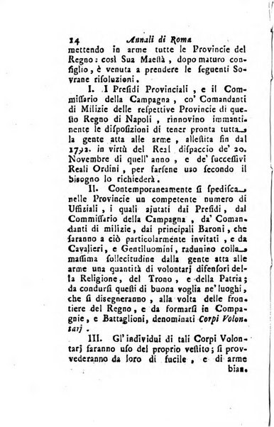 Annali di Roma opera periodica del sig. ab. Michele Mallio