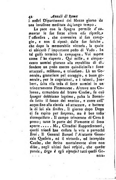 Annali di Roma opera periodica del sig. ab. Michele Mallio