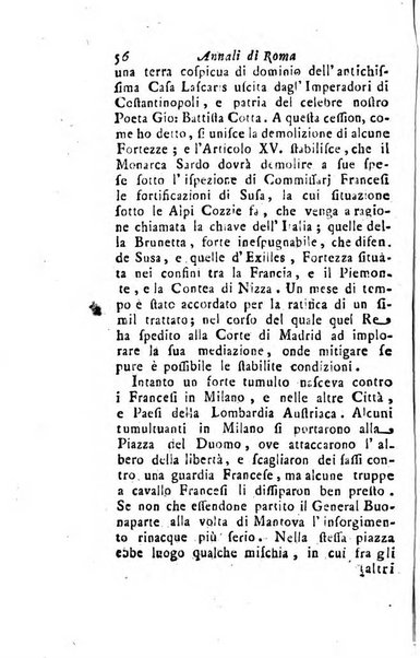 Annali di Roma opera periodica del sig. ab. Michele Mallio