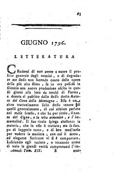 Annali di Roma opera periodica del sig. ab. Michele Mallio