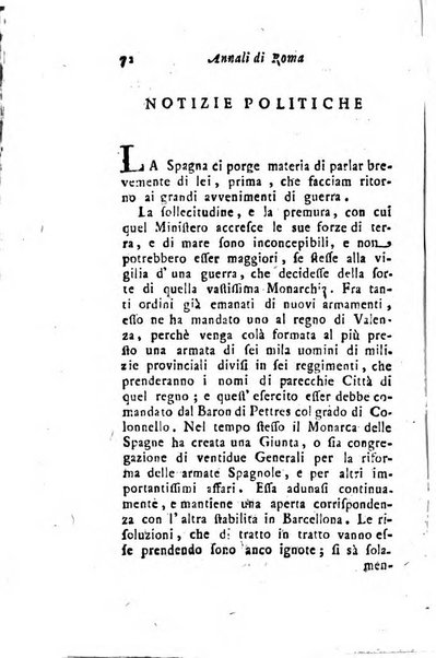 Annali di Roma opera periodica del sig. ab. Michele Mallio