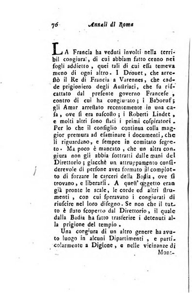 Annali di Roma opera periodica del sig. ab. Michele Mallio