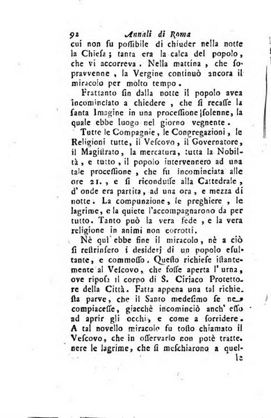 Annali di Roma opera periodica del sig. ab. Michele Mallio