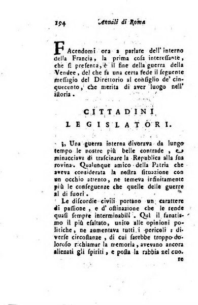 Annali di Roma opera periodica del sig. ab. Michele Mallio