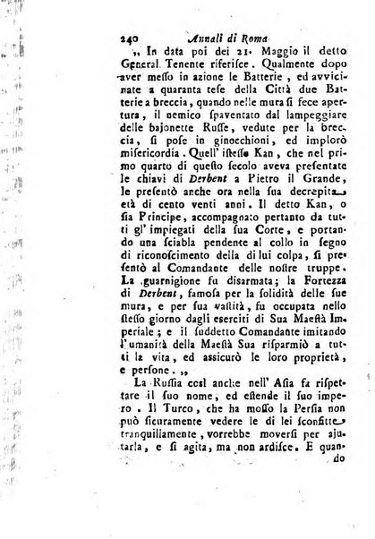 Annali di Roma opera periodica del sig. ab. Michele Mallio