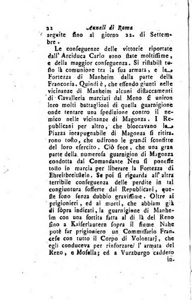 Annali di Roma opera periodica del sig. ab. Michele Mallio