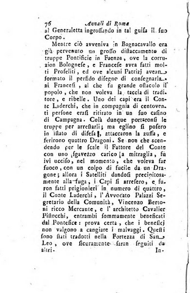 Annali di Roma opera periodica del sig. ab. Michele Mallio