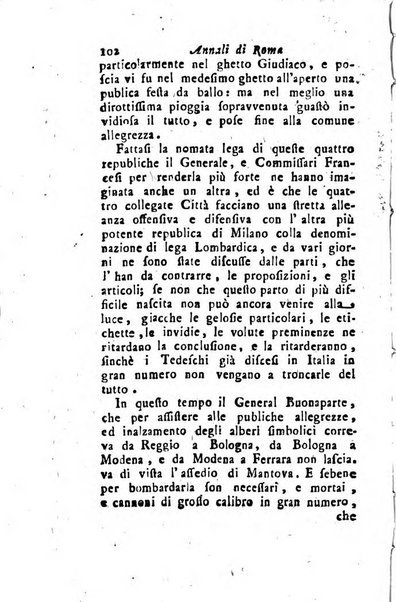 Annali di Roma opera periodica del sig. ab. Michele Mallio