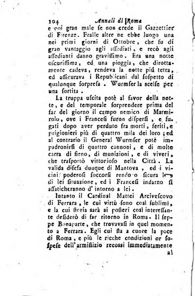 Annali di Roma opera periodica del sig. ab. Michele Mallio