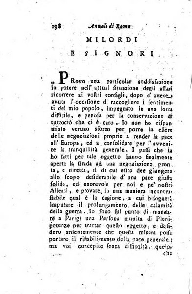 Annali di Roma opera periodica del sig. ab. Michele Mallio