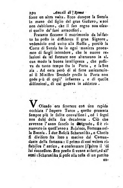 Annali di Roma opera periodica del sig. ab. Michele Mallio