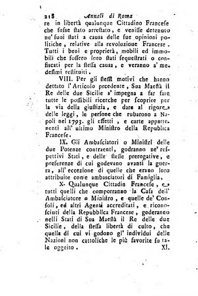 Annali di Roma opera periodica del sig. ab. Michele Mallio