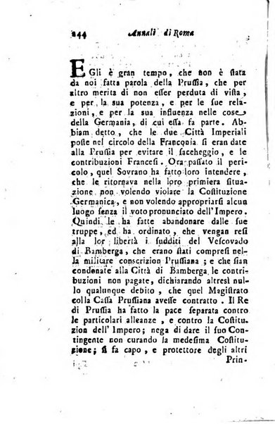 Annali di Roma opera periodica del sig. ab. Michele Mallio