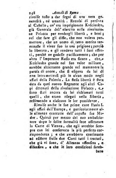 Annali di Roma opera periodica del sig. ab. Michele Mallio