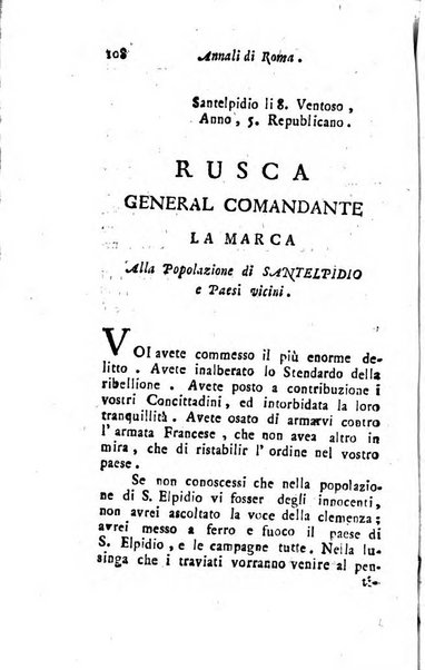 Annali di Roma opera periodica del sig. ab. Michele Mallio