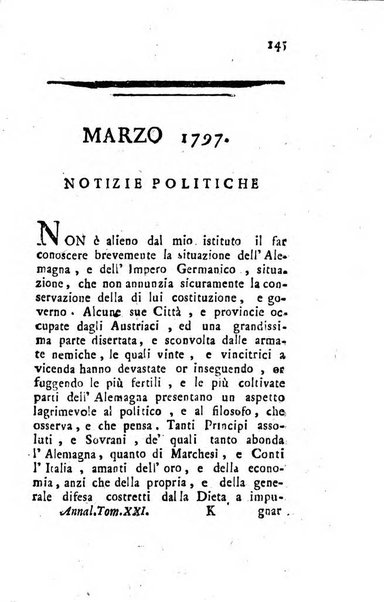 Annali di Roma opera periodica del sig. ab. Michele Mallio