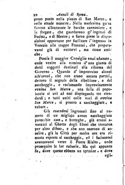 Annali di Roma opera periodica del sig. ab. Michele Mallio