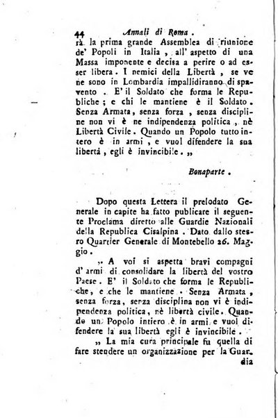 Annali di Roma opera periodica del sig. ab. Michele Mallio