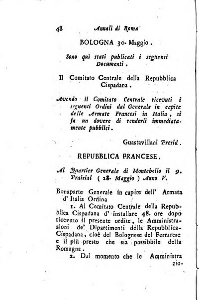 Annali di Roma opera periodica del sig. ab. Michele Mallio