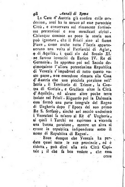 Annali di Roma opera periodica del sig. ab. Michele Mallio