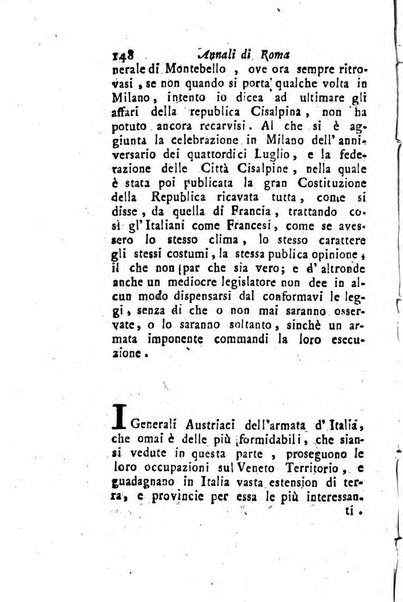 Annali di Roma opera periodica del sig. ab. Michele Mallio