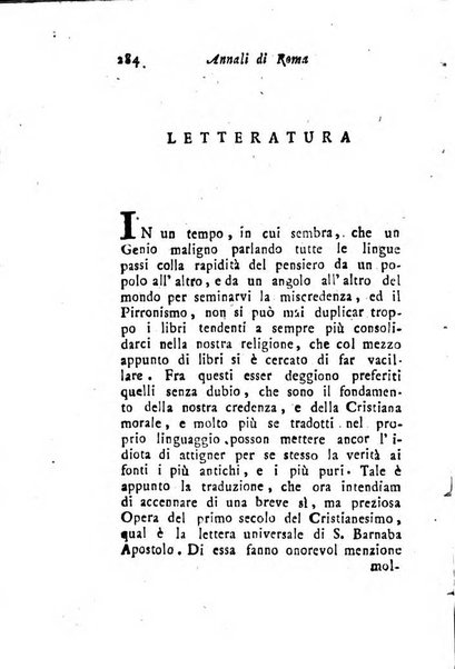 Annali di Roma opera periodica del sig. ab. Michele Mallio