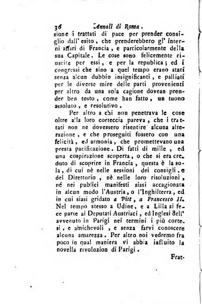 Annali di Roma opera periodica del sig. ab. Michele Mallio